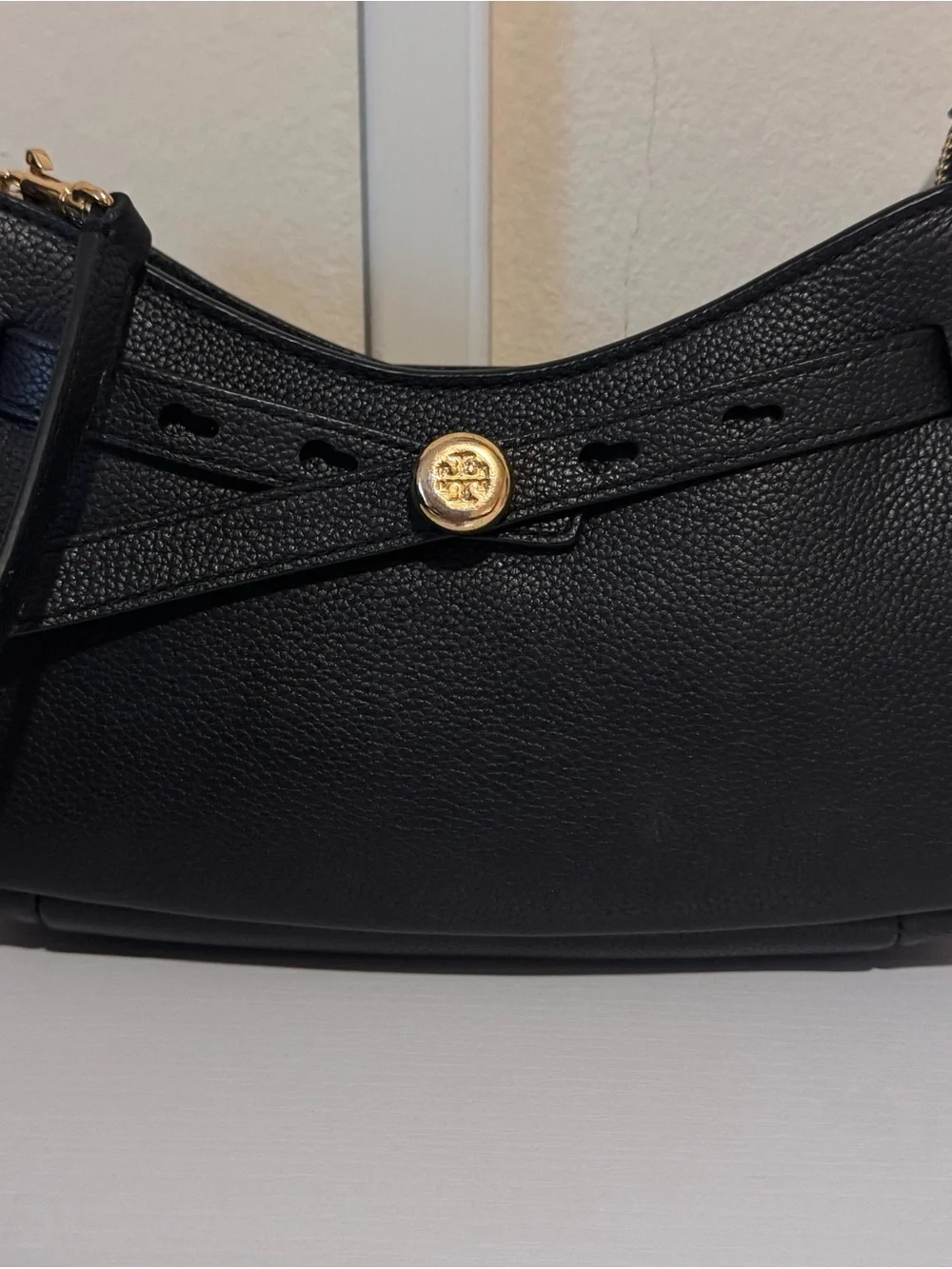 Tory Burch Romy Zip Top Leather Crossbody Bag